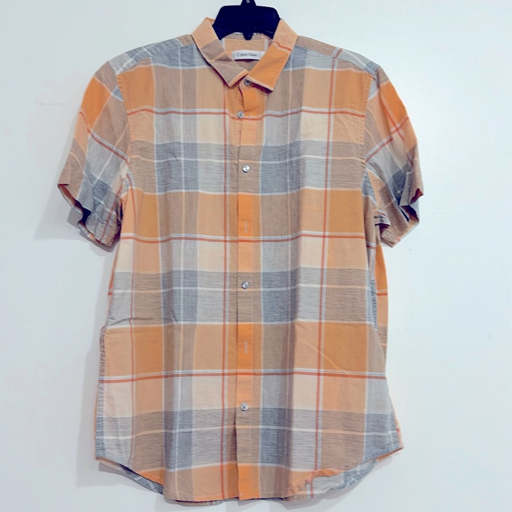 Calvin Klein short sleeve button up Large